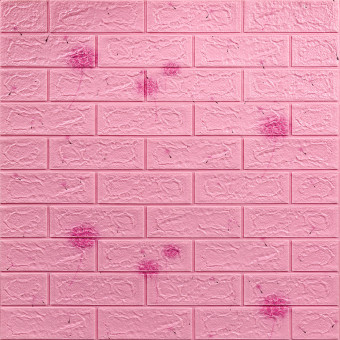 Декоративна 3D панель самоклейка під світло-рожевий цегла Кульбабка 700х770х5мм (022) SW-00000023