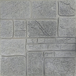 Самоклеюча декоративна 3D панель камінь срібло 700х700х6мм (153) SW-00000187
