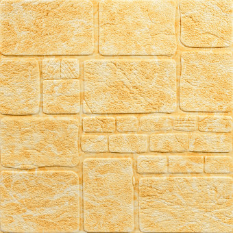 Самоклеюча декоративна 3D панель камінь жовтий мармур 700х700х7мм (152) SW-00000220