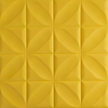 Самоклейка 3D панель жовтий ромб 700x700x8мм (178)