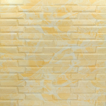 Самоклеюча декоративна 3D панель жовто-біла кладка 700х770х7мм (039) SW-00000563