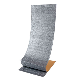 Самоклеющаяся 3D панель под серебряный кирпич в рулоне 20000x700x3мм (R017-3-20) (SW-00001197)