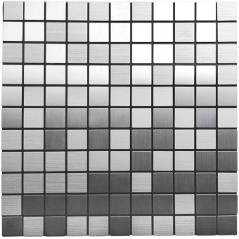 Самоклеющаяся алюминиевая плитка серебряная мозаика 300х300х3мм SW-00001167