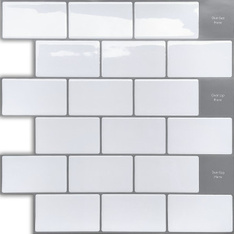 Самоклеющаяся полиуретановая плитка белый кирпич 305х305х1мм (D) SW-00001193