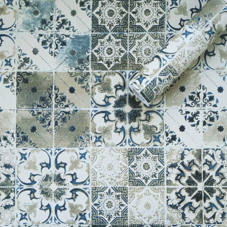 Самоклеюча плівка 0,45х10м х 0,07мм Оливковий орнамент SW-00001232