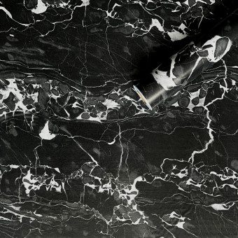 Самоклеющаяся пленка черный мрамор с белым 0,45х10мх0,07мм (SW-00001280)
