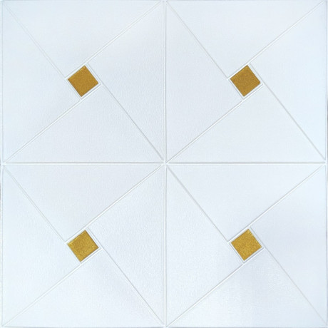 Самоклеющаяся 3D панель золотые квадраты 700x700x6,5мм (373) (SW-00001354)