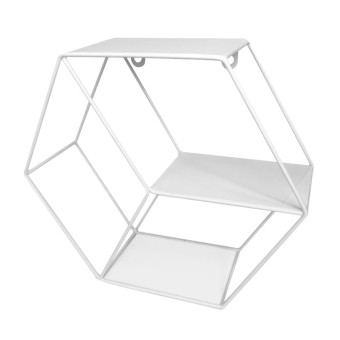 Полка настінна стальний білий шестикутник 26*10.5*30cm (D) SW-00001637