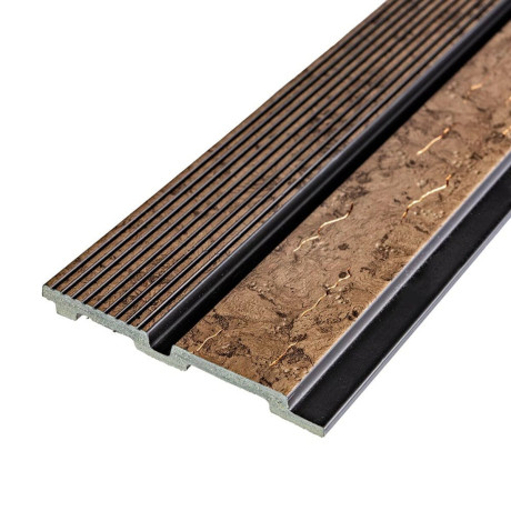 Рейка декоративна PS 2900х118х12мм Коричневий із золотими прожилками SW-00001749