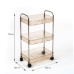 Етажерка мобільна триярусна універсальна з акрилу та металу 40х28,5х70с Бежева SW-00002111