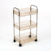 Етажерка мобільна триярусна універсальна з акрилу та металу 40х28,5х70с Бежева SW-00002111