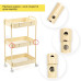 Этажерка мобильная трехъярусная универсальная из металла 45х30х78см Кремовая SW-00002113