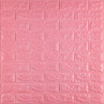 Декоративна 3D панель самоклейка під цеглу Рожевий 700х770х7мм (004-7) SW-00000057