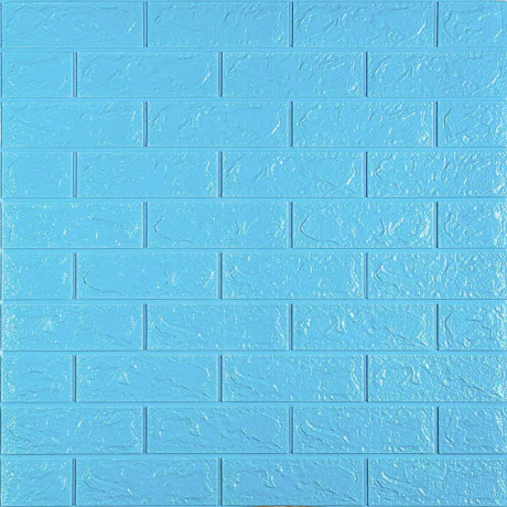 Самоклеющаяся декоративная 3D панель под голубой кирпич