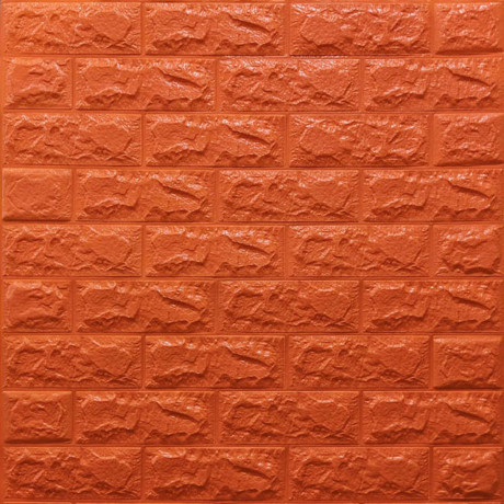 Самоклеющаяся декоративная 3D панель под оранжевый кирпич