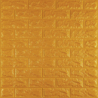 Самоклеющаяся 3D панель под кирпич золото 700x770x7мм (11-7) (SW-00000052)