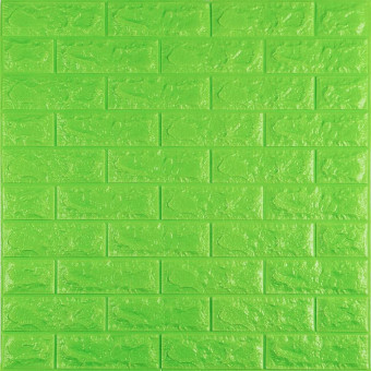 Декоративна 3D панель самоклейка під цеглу Зелений 700х770х7мм (013-7) SW-00000051