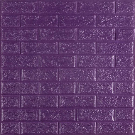 Самоклеющаяся декоративная 3D панель под фиолетовый кирпич