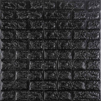 Самоклеющаяся 3D панель под черный кирпич 700x770x7мм (19-7) (SW-00000063)