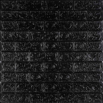 Декоративна 3D панель самоклейка під цеглу Чорний 700х770х5мм (019-5) SW-00000151