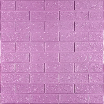 3D панель самоклеющаяся 700x770x3мм кирпич Светло-фиолетовый (015-3) SW-00000574