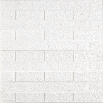 3D панель самоклеющаяся кирпич 690х780х5мм Белый Матовый (001-5M) SW-00000587