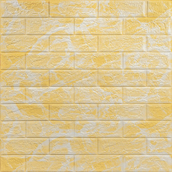 Декоративная 3D панель самоклейка 700x770x3мм Мрамор жёлтый (062-3) SW-00000694