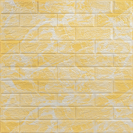 Самоклеющаяся декоративная 3D панель под кирпич бежевый мрамор