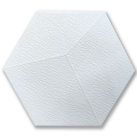 Декоративный самоклеящийся шестиугольник 3D белый 200x230х5мм