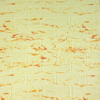 Самоклеющаяся 3D панель под бежево-оранжевый мрамор 700x770x5мм (23)